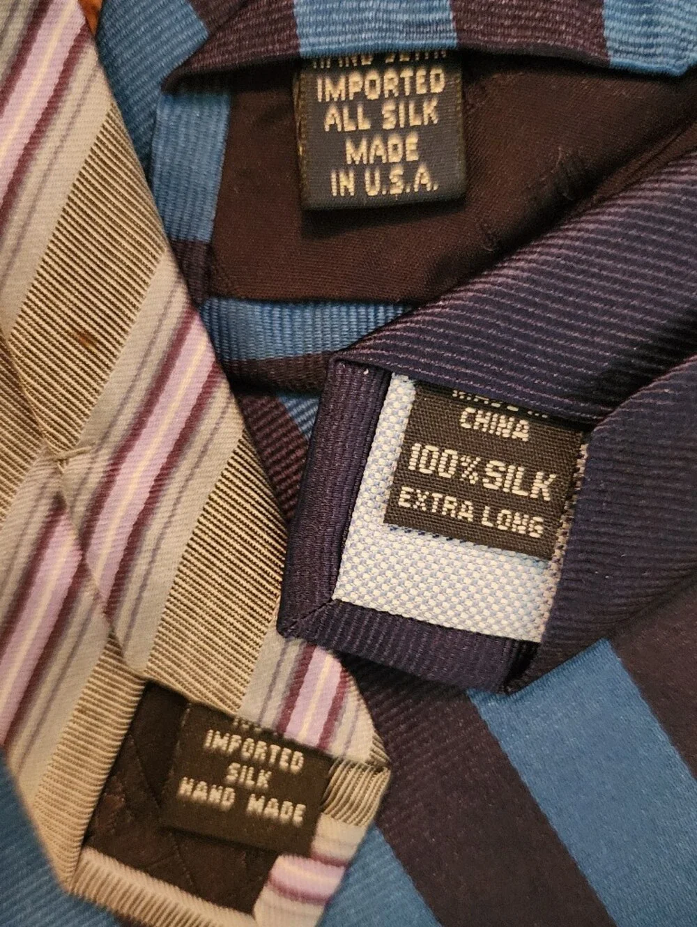 4pc Men’s Tie Lot TOMMY HILFIGER Kenneth Cole Roundtree & Yorke Silk Vintage